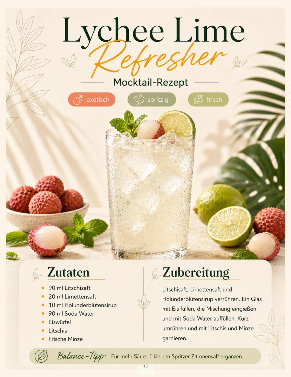 Lychee Lime Refresher – exotisch, spritzig, frisch