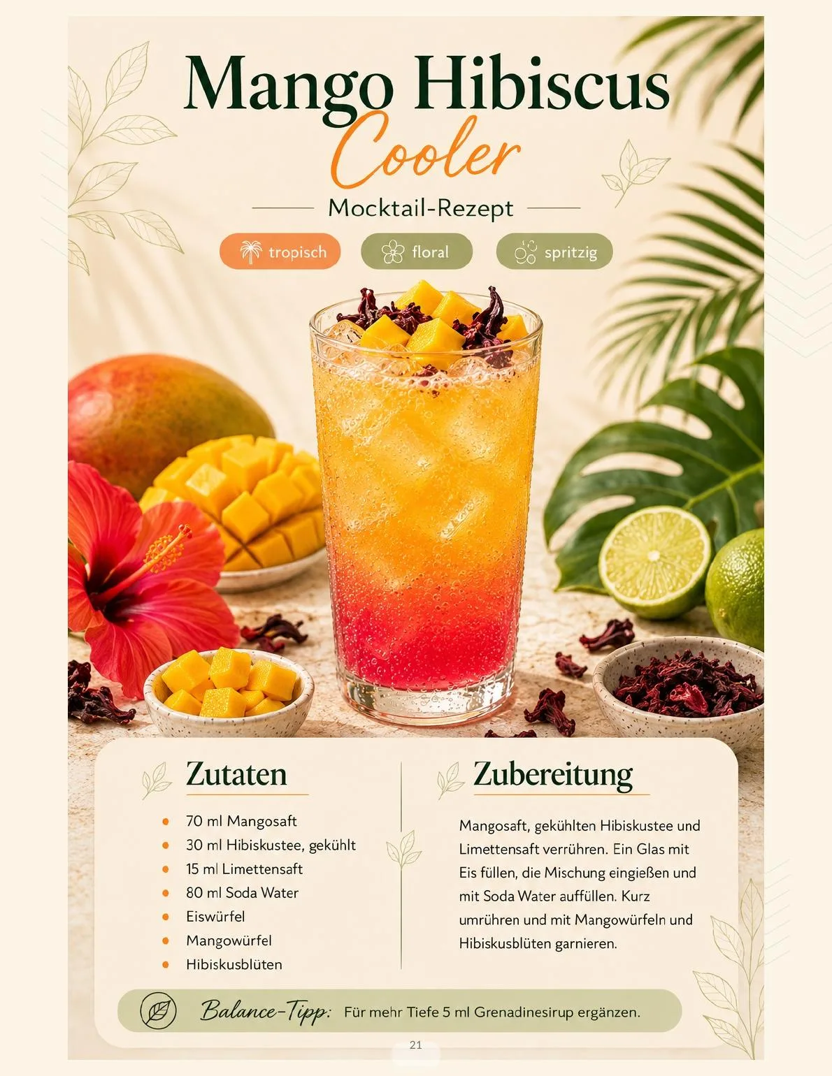 Signature Card aus MOCKTAILS·365: Mango Hibiscus Cooler