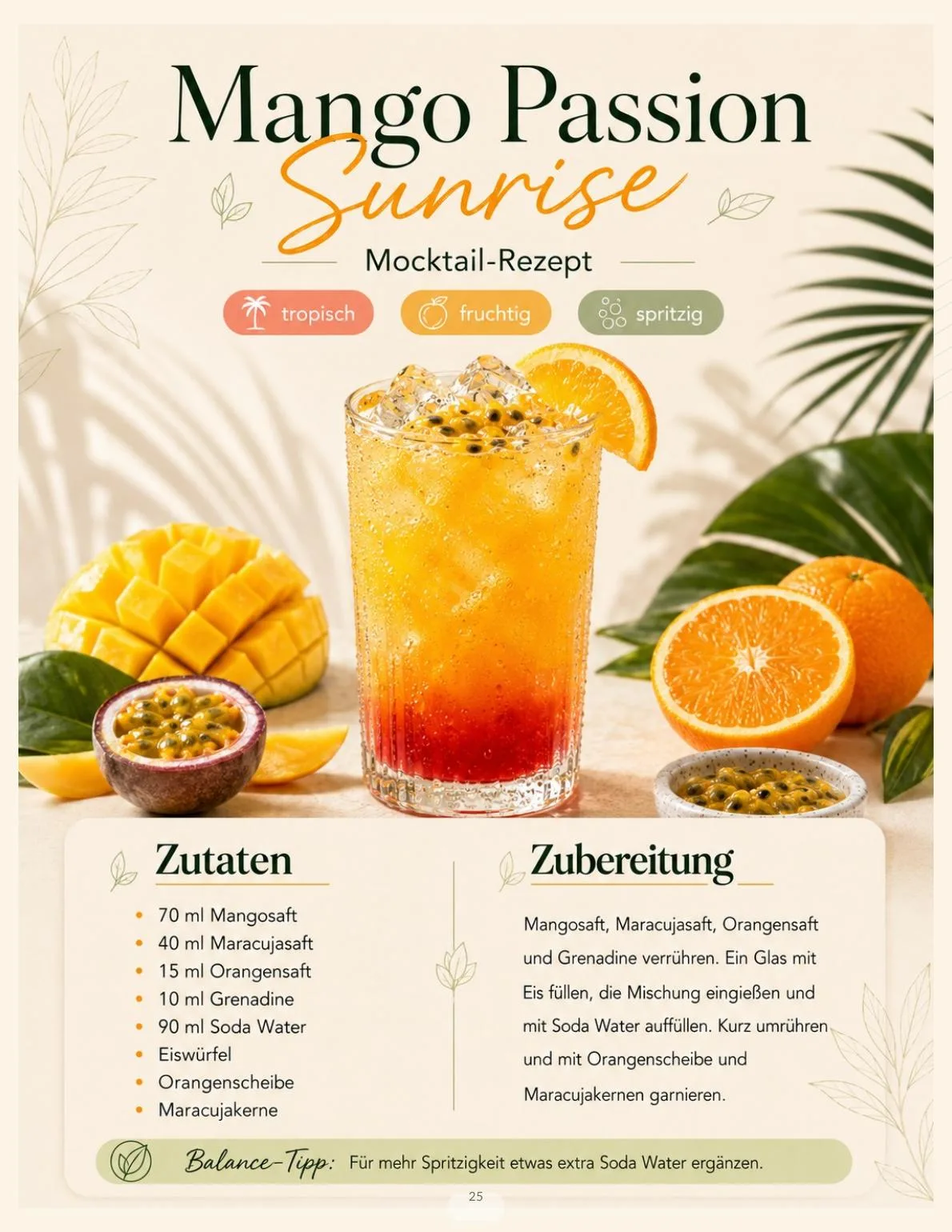 Mango Passion Sunrise – tropisch, fruchtig, spritzig